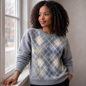 100% Wool Argyle Sweater